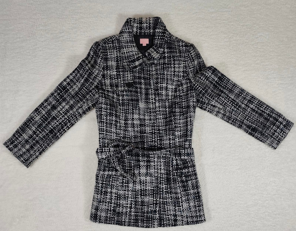 Oasis London Tweed Belted Jacket Size S