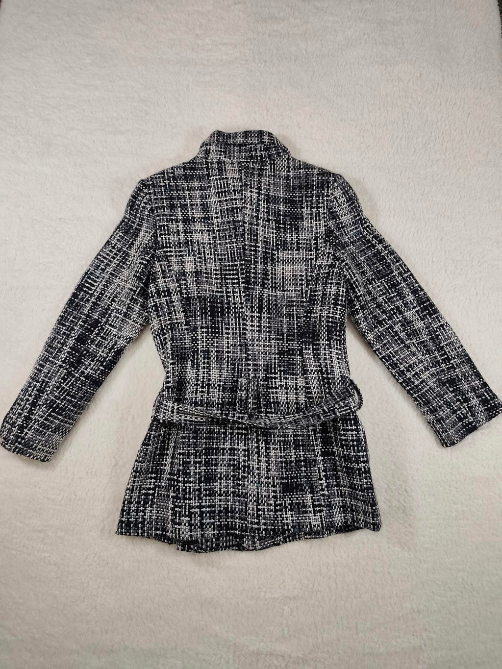 Oasis London Tweed Belted Jacket Size S