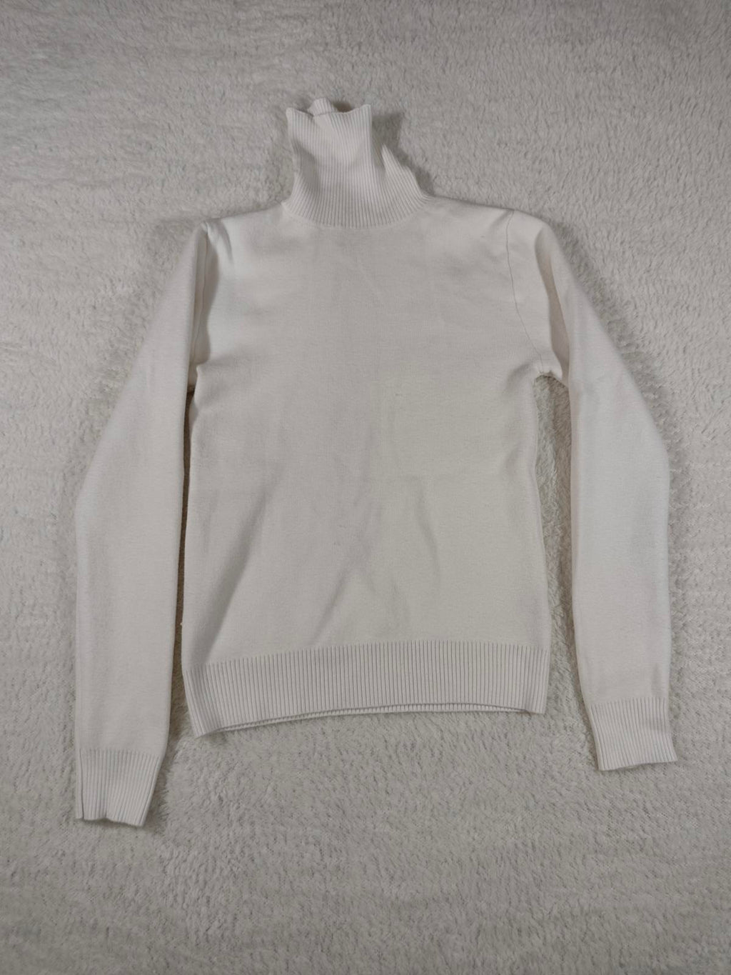 SHEIN White Turtleneck Knit Jumper Size L