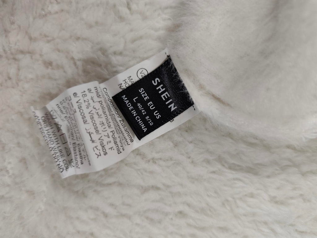 SHEIN White Turtleneck Knit Jumper Size L