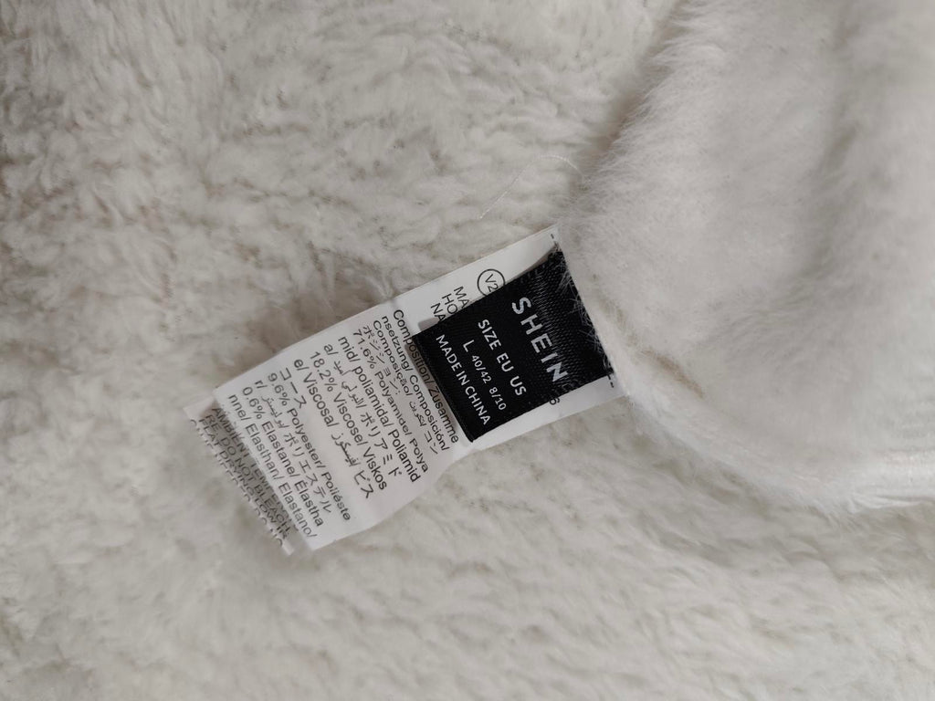 SHEIN White Turtleneck Knit Jumper Size L