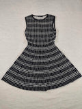 Zara Woman Black White Grid Skater Dress Size M