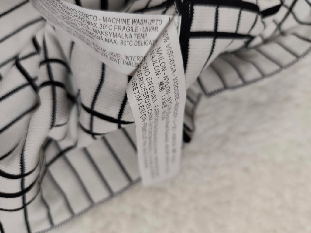 Zara Woman Black White Grid Skater Dress Size M