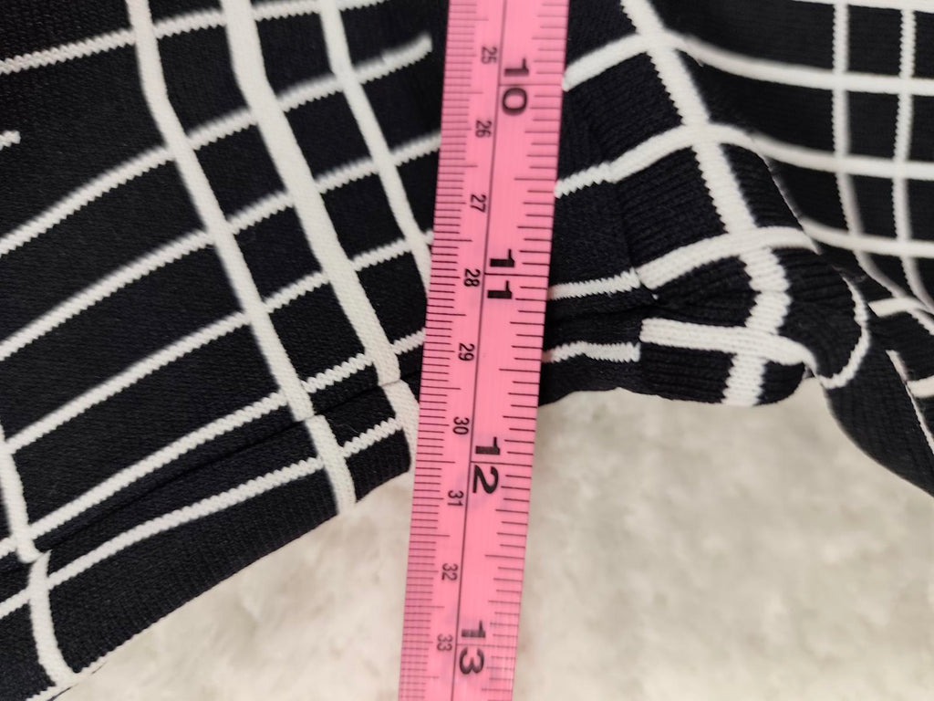 Zara Woman Black White Grid Skater Dress Size M