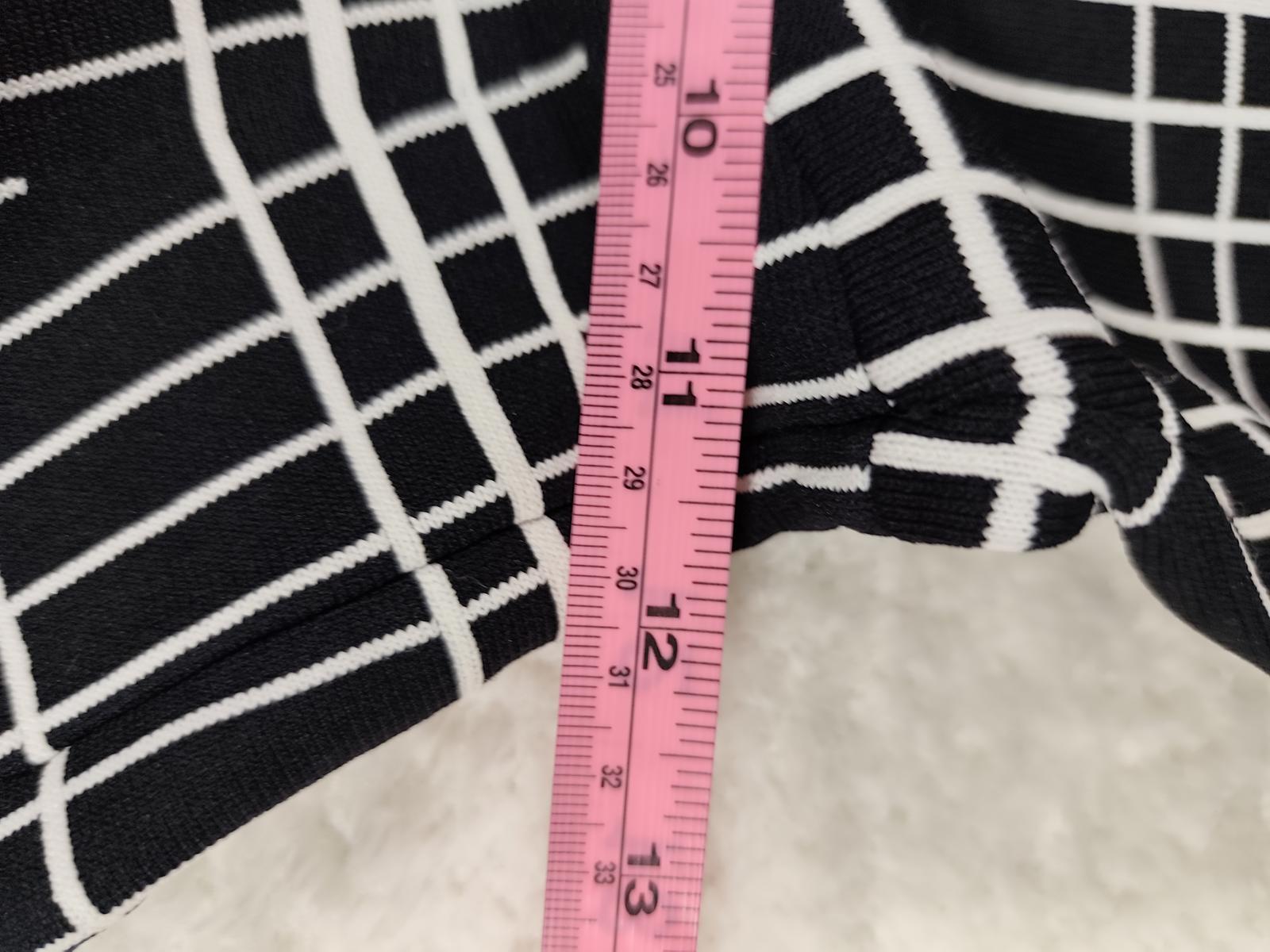 Zara Woman Black White Grid Skater Dress Size M