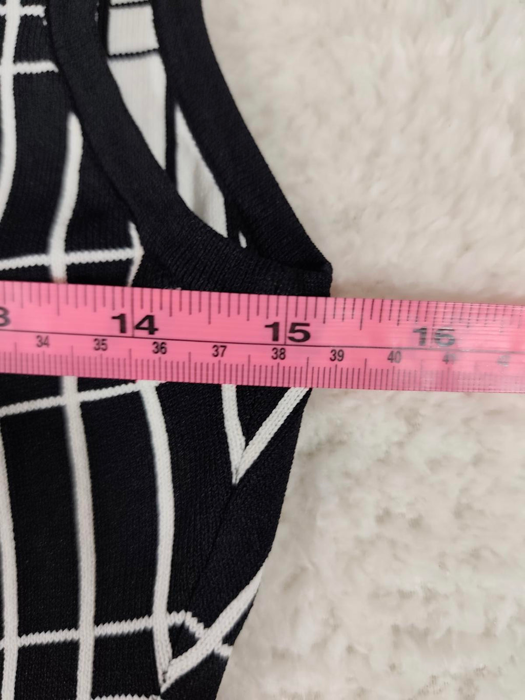 Zara Woman Black White Grid Skater Dress Size M