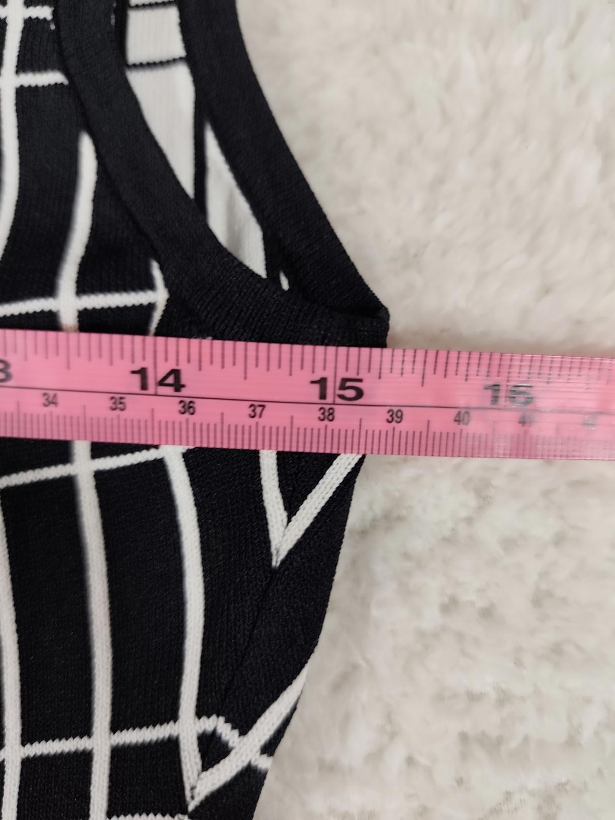 Zara Woman Black White Grid Skater Dress Size M