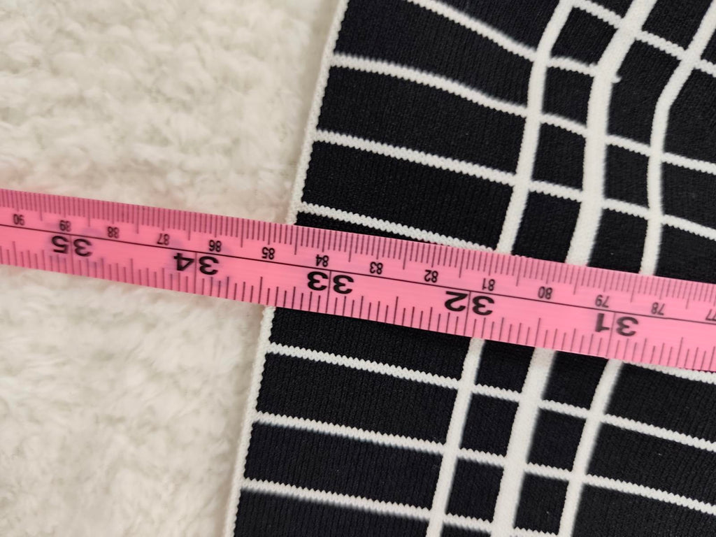 Zara Woman Black White Grid Skater Dress Size M