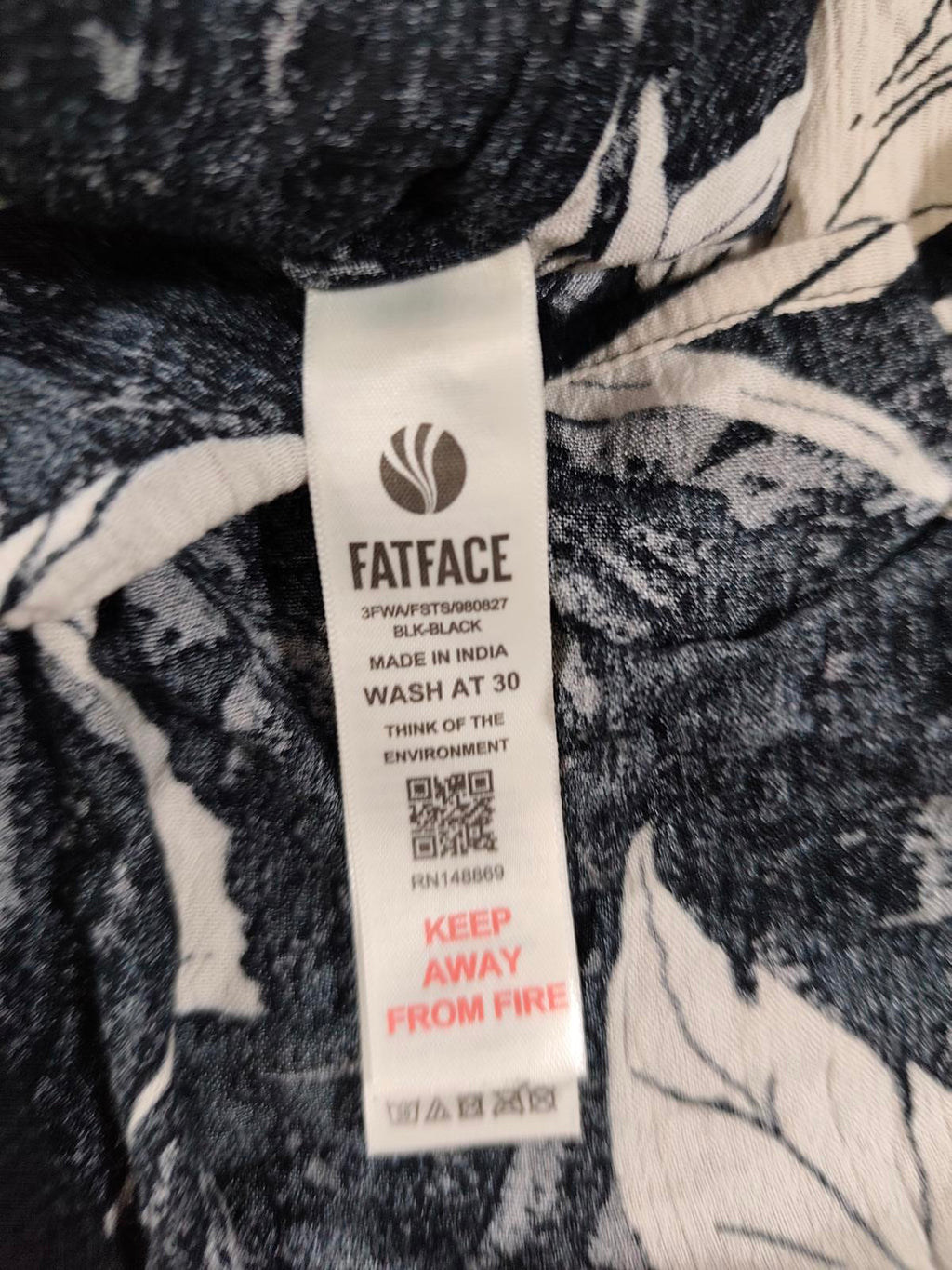 Fat Face Floral Long Sleeve Tunic Dress Size UK 10