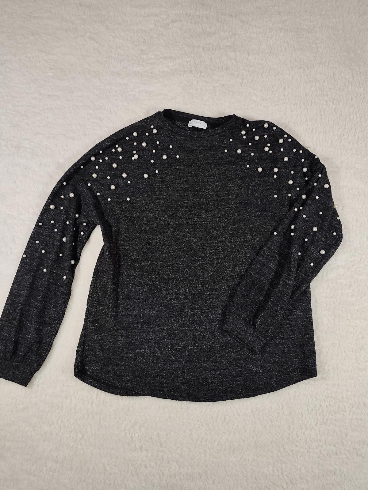 Papaya Woman Pearl Embellished Dark Grey Jumper Size UK 8