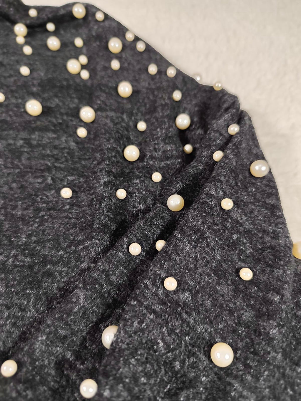 Papaya Woman Pearl Embellished Dark Grey Jumper Size UK 8