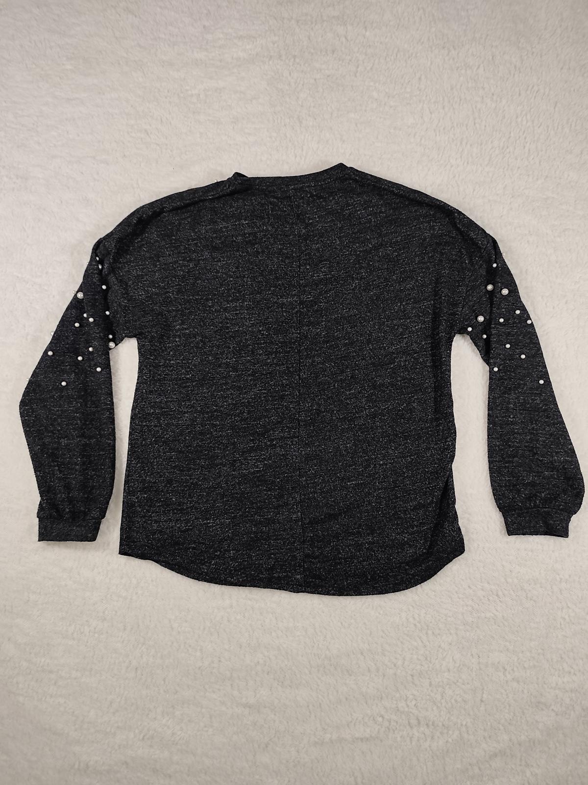 Papaya Woman Pearl Embellished Dark Grey Jumper Size UK 8