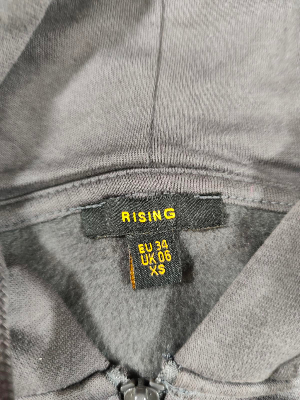 Rising Dark Grey  Zip Hoodie XS UK 6