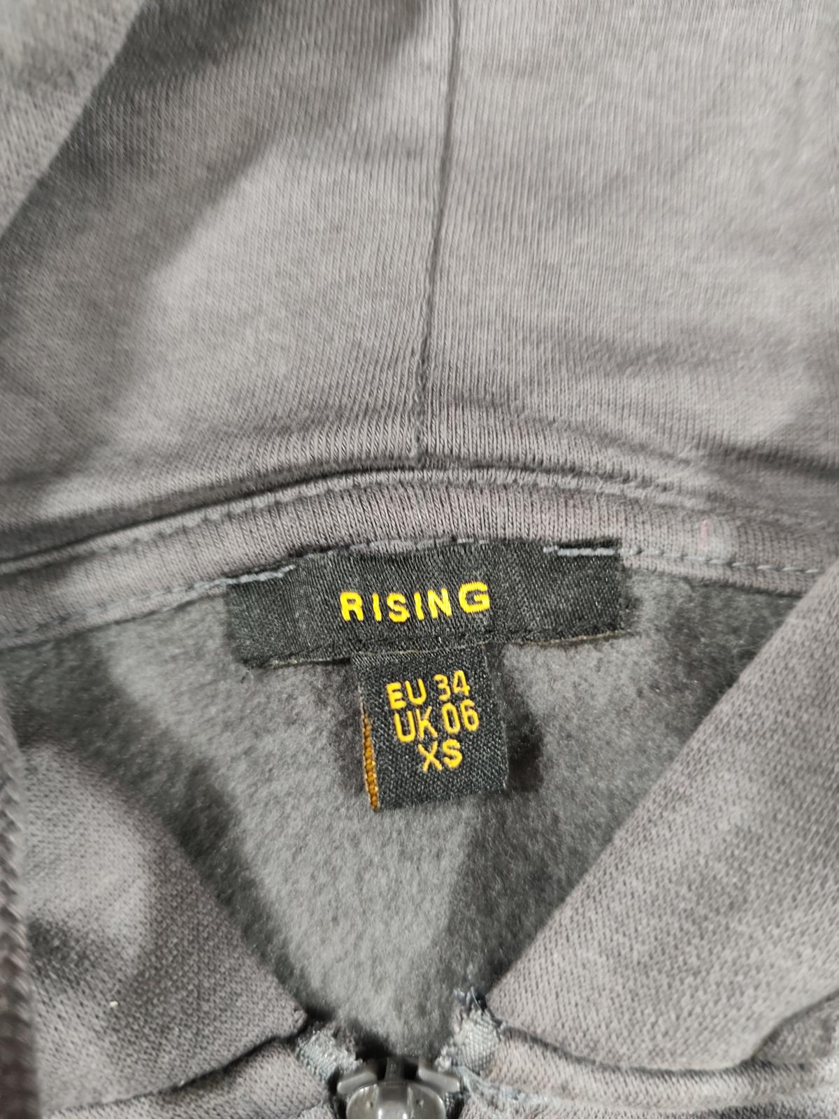 Rising Dark Grey  Zip Hoodie XS UK 6