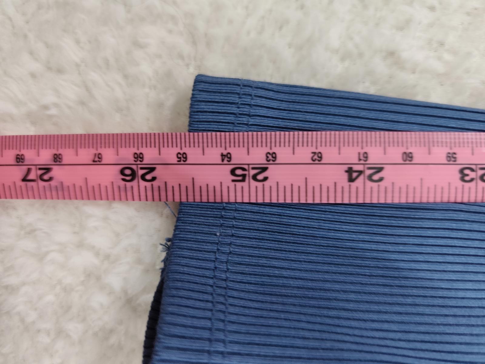 FB Sister Blue Ribbed Zip Crop Top Long Sleeve XXS