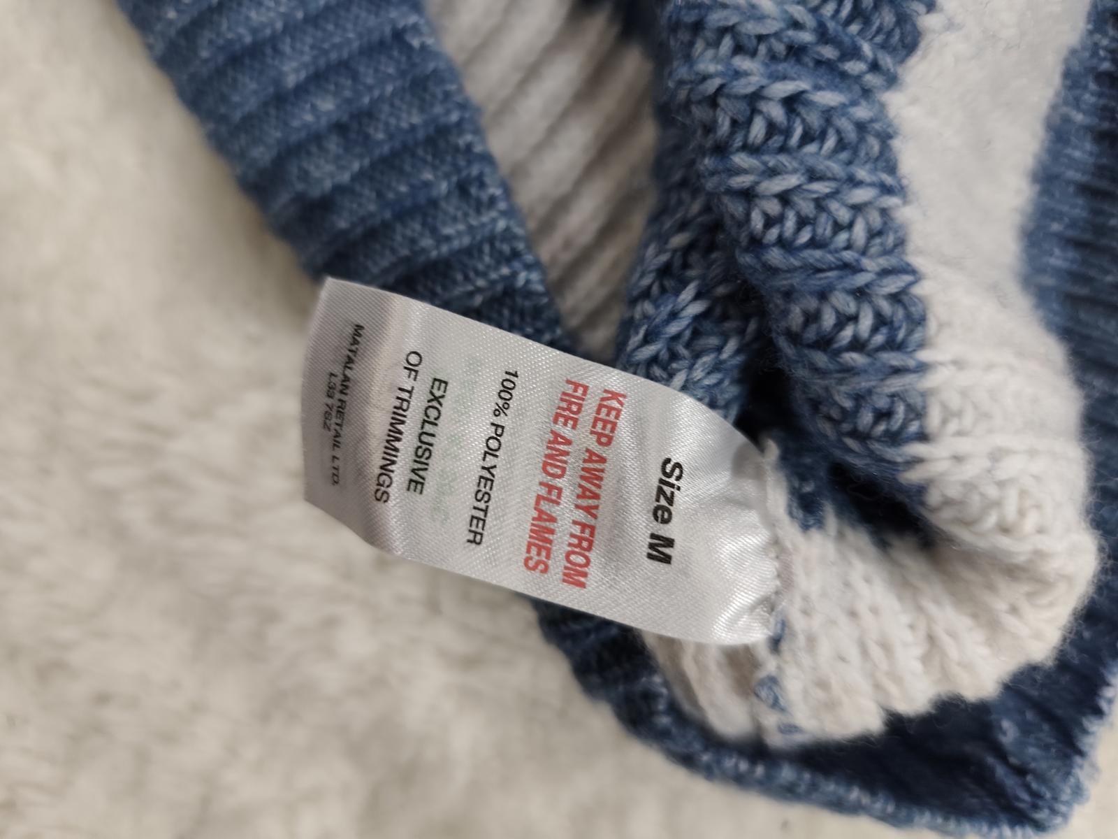 Papaya Blue White Striped Knit Jumper Size M