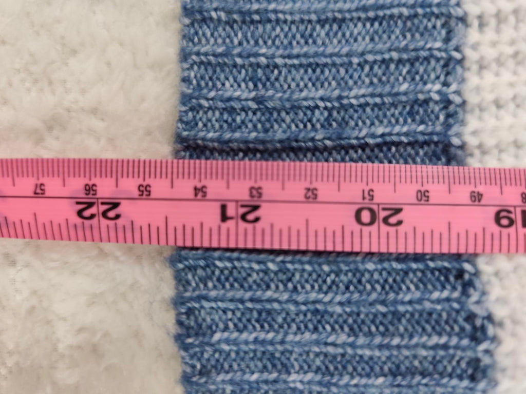 Papaya Blue White Striped Knit Jumper Size M