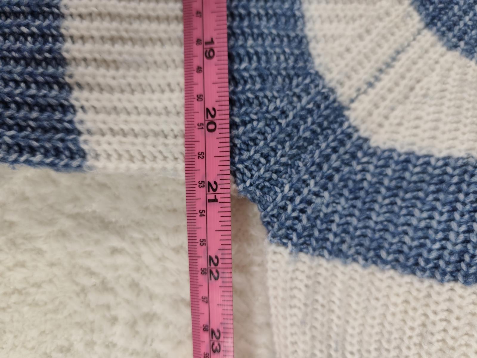 Papaya Blue White Striped Knit Jumper Size M