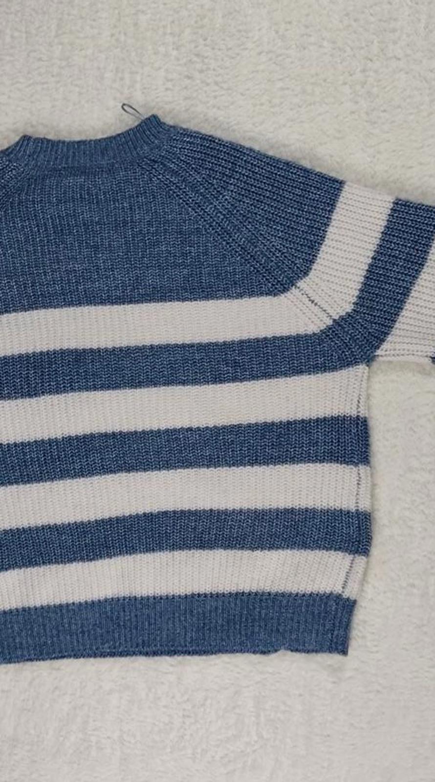Papaya Blue White Striped Knit Jumper Size M