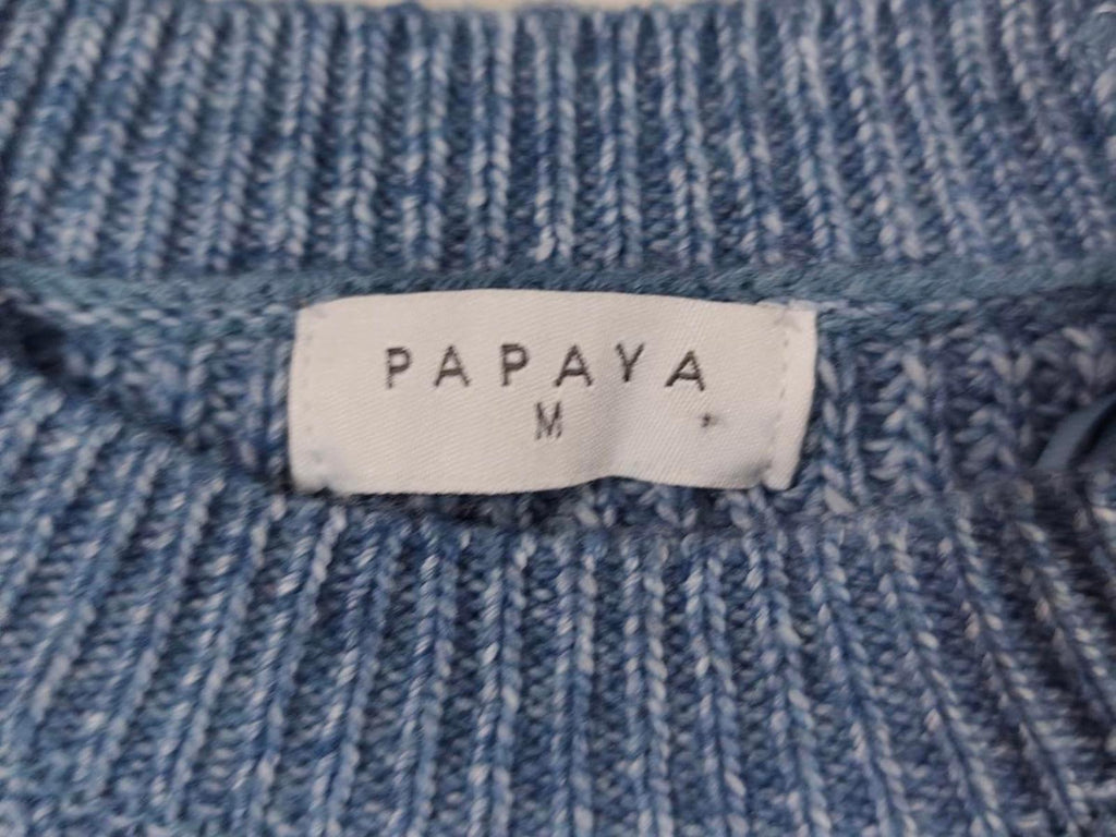 Papaya Blue White Striped Knit Jumper Size M