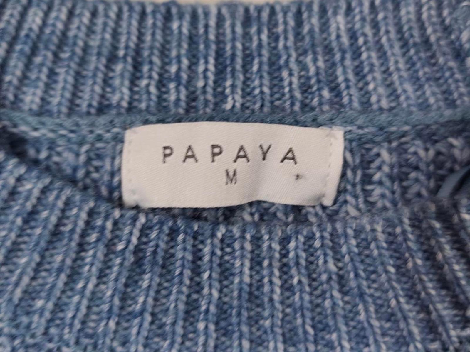 Papaya Blue White Striped Knit Jumper Size M